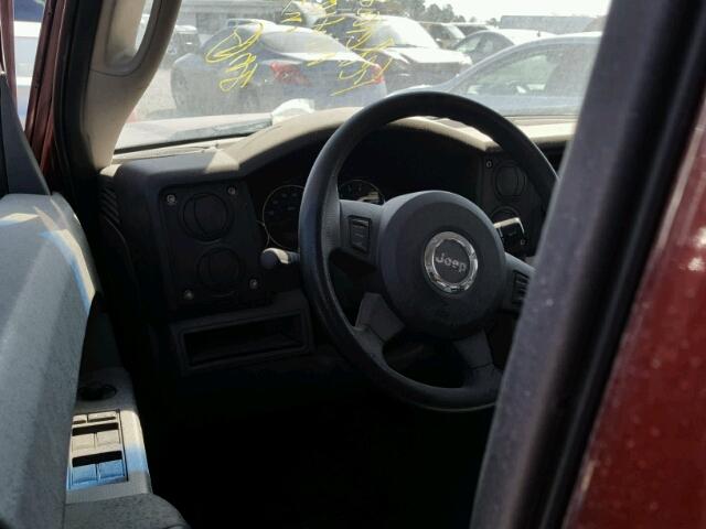 1J8HH48P37C700018 - 2007 JEEP COMMANDER ბურგუნდია ფოტო 9