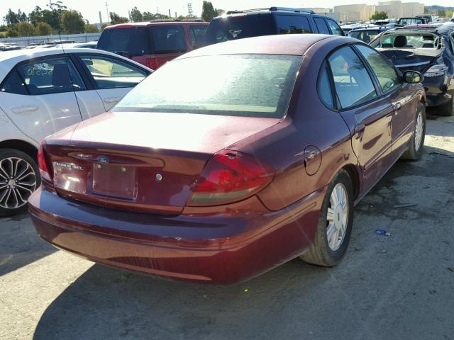 1FAFP56U57A141105 - 2007 FORD TAURUS SEL BURGUNDY photo 4