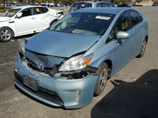 JTDKN3DU5C5396524 - 2012 TOYOTA PRIUS BLUE photo 2