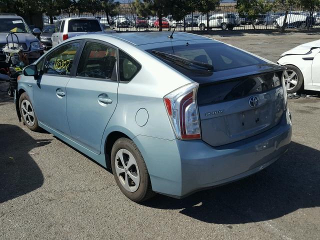 JTDKN3DU5C5396524 - 2012 TOYOTA PRIUS BLUE photo 3