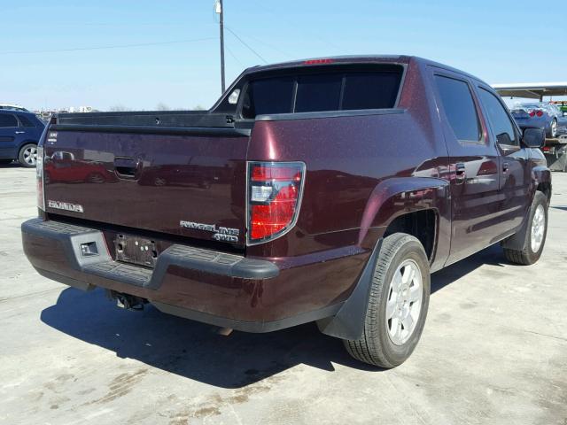 5FPYK1F49DB002146 - 2013 HONDA RIDGELINE MAROON photo 4