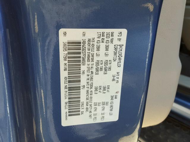 1A8HW58237F500920 - 2007 CHRYSLER ASPEN LIMI BLUE photo 10