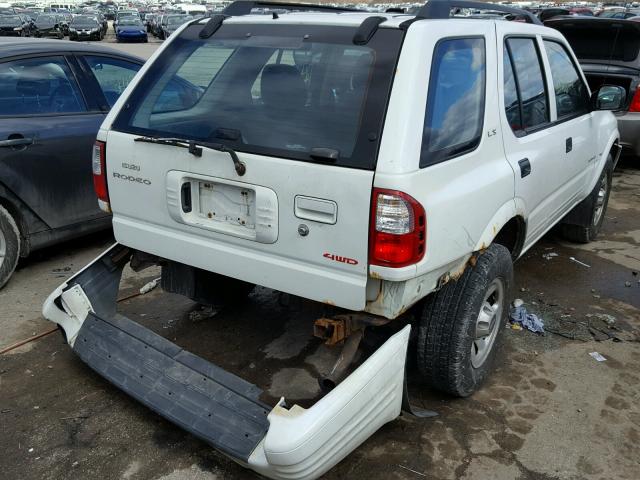 4S2DM58W6Y4348647 - 2000 ISUZU RODEO S WHITE photo 4