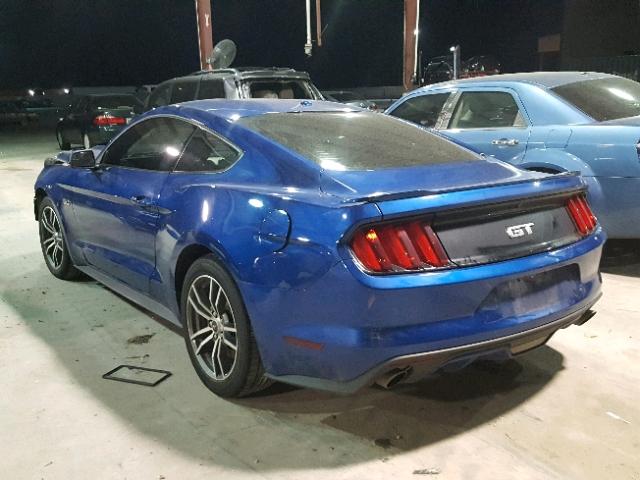 1FA6P8CF2H5281050 - 2017 FORD MUSTANG GT BLUE photo 3