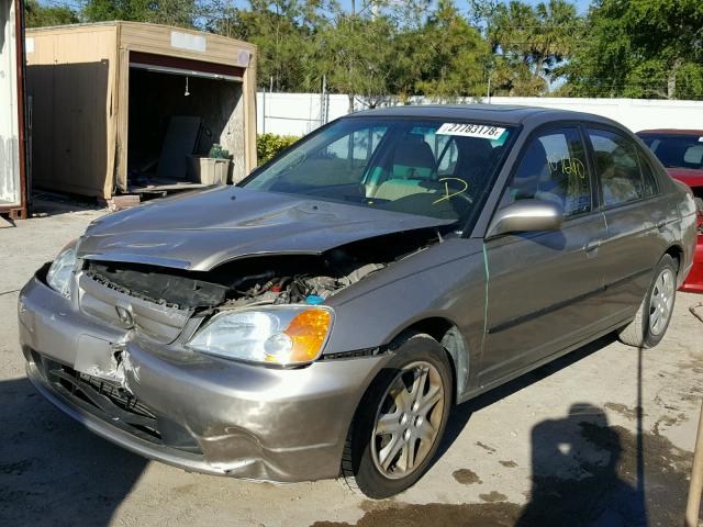 2HGES26733H556353 - 2003 HONDA CIVIC EX GOLD photo 2