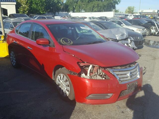 3N1AB7APXEL626574 - 2014 NISSAN SENTRA RED photo 1