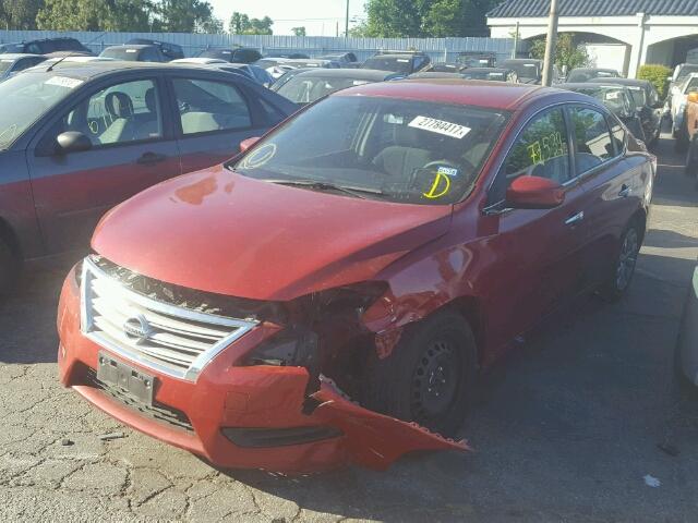 3N1AB7APXEL626574 - 2014 NISSAN SENTRA RED photo 2