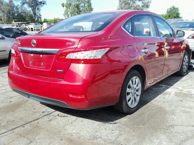 3N1AB7APXEL626574 - 2014 NISSAN SENTRA RED photo 4