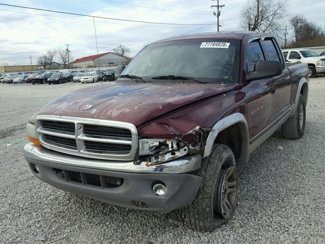 1B7GG2AN71S180860 - 2001 DODGE DAKOTA QUA BURGUNDY photo 2