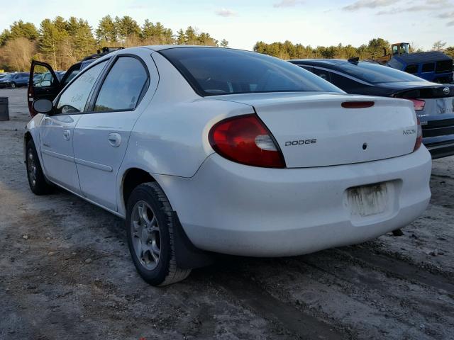 1B3ES46C6YD607552 - 2000 DODGE NEON BASE WHITE photo 3