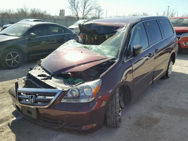 5FNRL38267B057014 - 2007 HONDA ODYSSEY LX RED photo 2