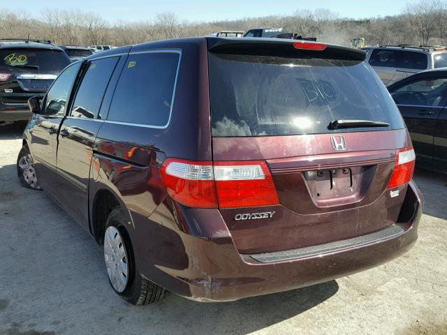 5FNRL38267B057014 - 2007 HONDA ODYSSEY LX RED photo 3