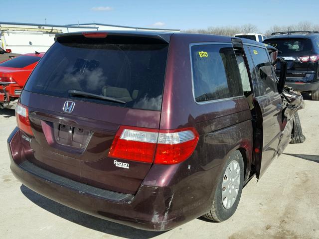 5FNRL38267B057014 - 2007 HONDA ODYSSEY LX RED photo 4