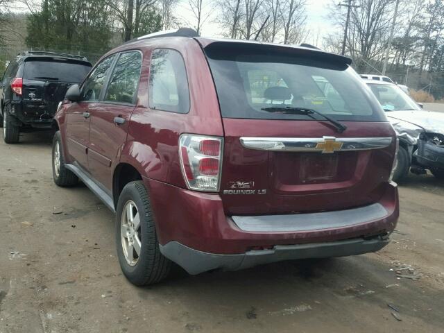 2CNDL13F876080496 - 2007 CHEVROLET EQUINOX LS MAROON photo 3