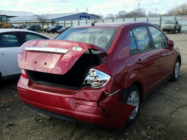 3N1BC1AP4BL359653 - 2011 NISSAN VERSA S RED photo 4