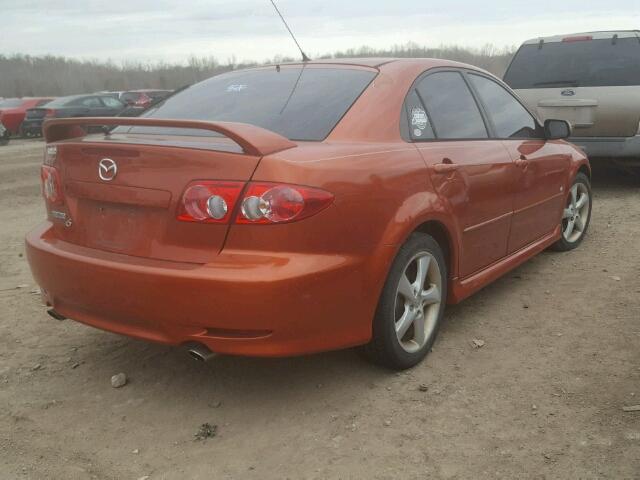 1YVFP84DX45N57888 - 2004 MAZDA 6 S ORANGE photo 4