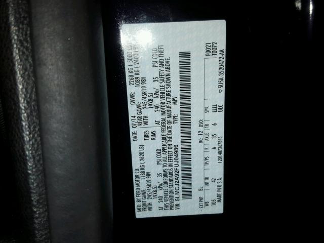 5LMCJ2A92FUJ04986 - 2015 LINCOLN MKC 紫色 照片 10