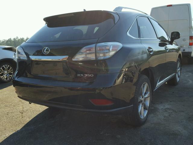 2T2ZK1BA0CC074179 - 2012 LEXUS RX 350 BLACK photo 4