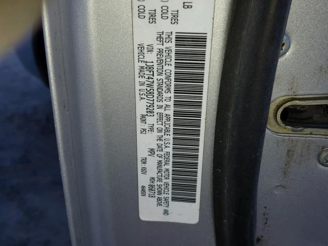 1J8FT47W58D779203 - 2008 JEEP COMPASS SP SILVER photo 10