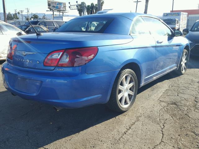 1C3LC65M58N147534 - 2008 CHRYSLER SEBRING LI BLUE photo 4