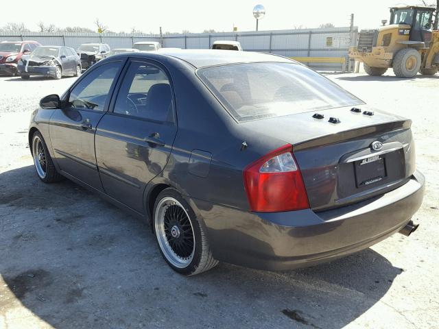 KNAFE121155123031 - 2005 KIA NEW SPECTR GRAY photo 3