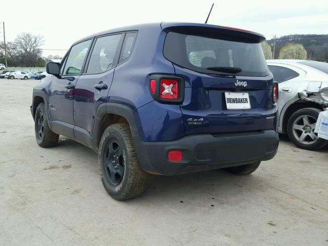 ZACCJBAT8GPD32142 - 2016 JEEP RENEGADE S BLUE photo 3