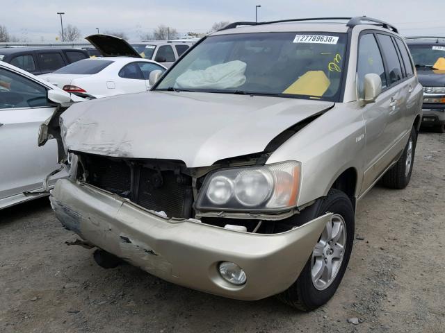 JTEGF21A910023287 - 2001 TOYOTA HIGHLANDER TAN photo 2