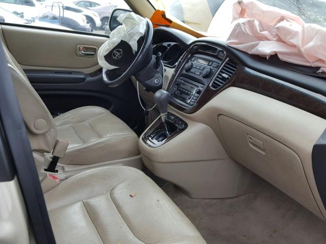 JTEGF21A910023287 - 2001 TOYOTA HIGHLANDER TAN photo 5