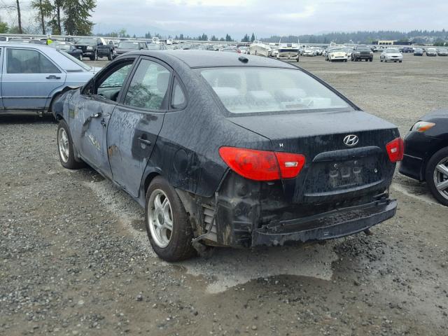 KMHDU46D07U176617 - 2007 HYUNDAI ELANTRA GL BLACK photo 3