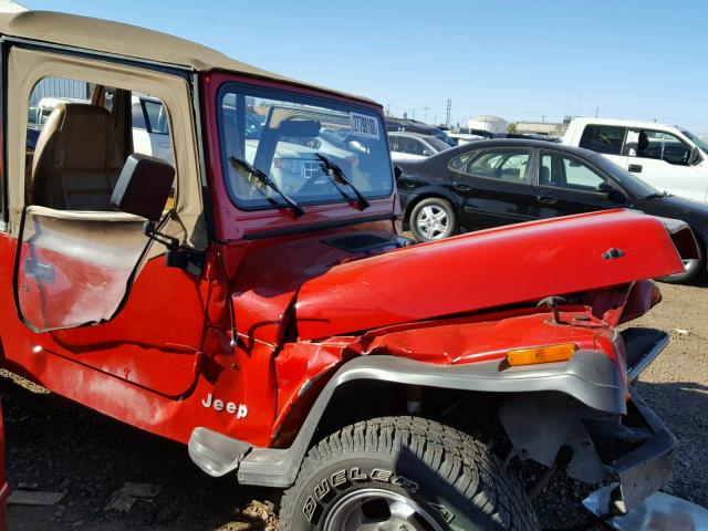 1J4FY19P2PP202892 - 1993 JEEP WRANGLER / RED photo 10