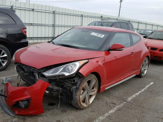 KMHTC6AE8FU239049 - 2015 HYUNDAI VELOSTER T RED photo 2