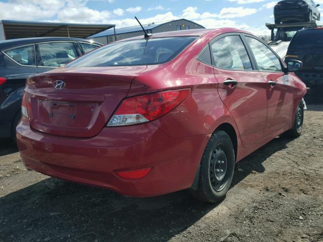 KMHCT4AE7CU041451 - 2012 HYUNDAI ACCENT GLS RED photo 4