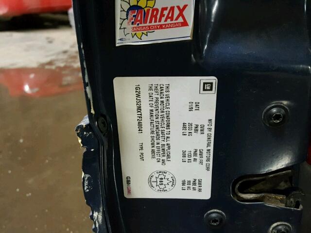 1G2WJ52MXTF248041 - 1996 PONTIAC GRAND PRIX BLUE photo 10