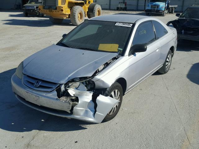 1HGEM22562L084343 - 2002 HONDA CIVIC LX SILVER photo 2