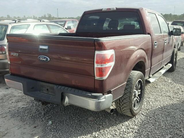 1FTRW12899FA33328 - 2009 FORD F150 SUPER MAROON photo 4