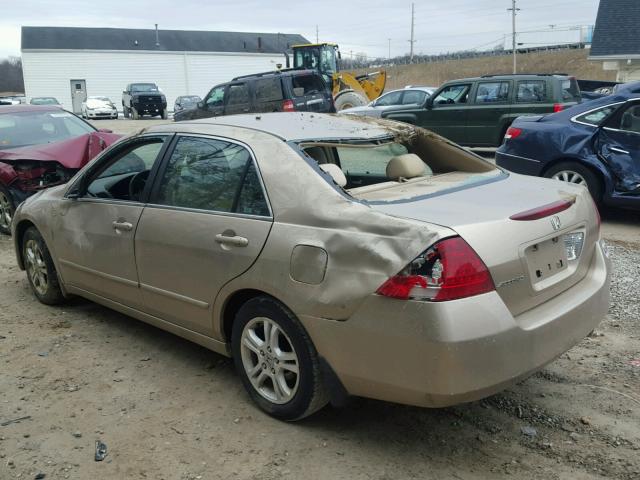 1HGCM56717A139935 - 2007 HONDA ACCORD EX GOLD photo 3