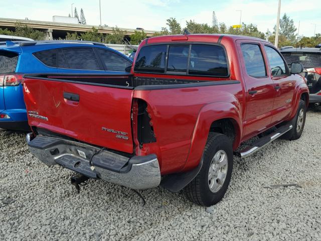 5TFJX4GN1FX038992 - 2015 TOYOTA TACOMA DOU RED photo 4