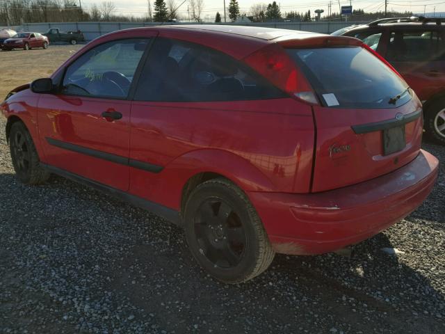 3FAFP31392R136586 - 2002 FORD FOCUS ZX3 RED photo 3