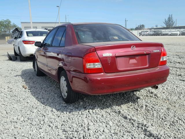 JM1BJ222510421858 - 2001 MAZDA PROTEGE DX MAROON photo 3