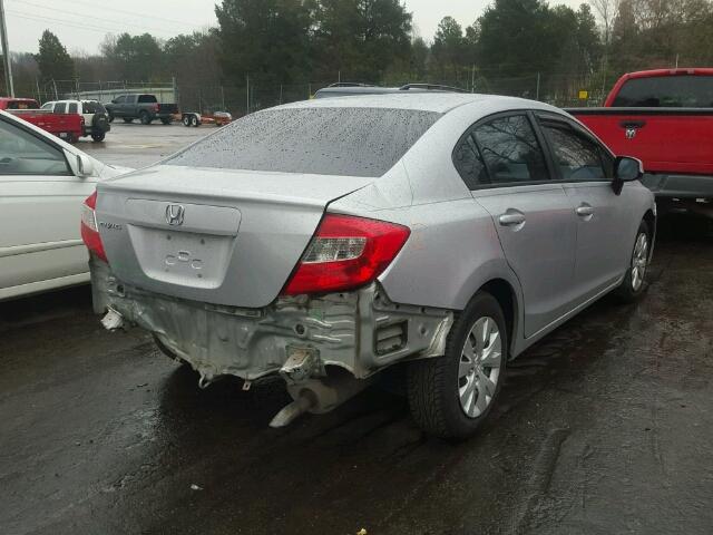 19XFB2E52CE066839 - 2012 HONDA CIVIC LX SILVER photo 4