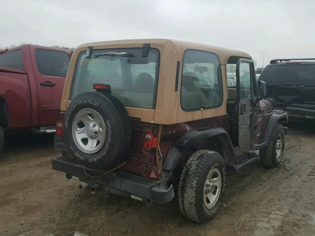 1J4FA39S02P734400 - 2002 JEEP WRANGLER / MAROON photo 4