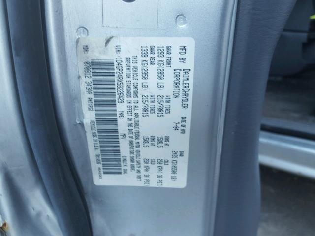 1D4GP24RX5B226429 - 2005 DODGE GRAND CARA SILVER photo 10