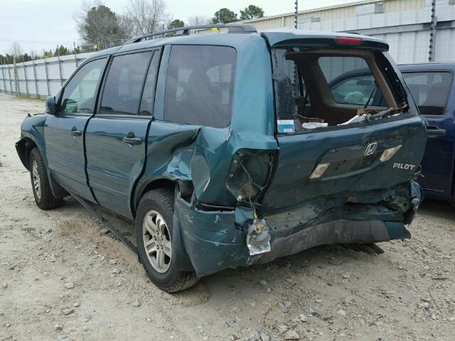 2HKYF18453H544905 - 2003 HONDA PILOT EX GREEN photo 3