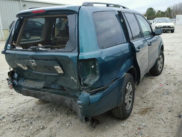 2HKYF18453H544905 - 2003 HONDA PILOT EX GREEN photo 4