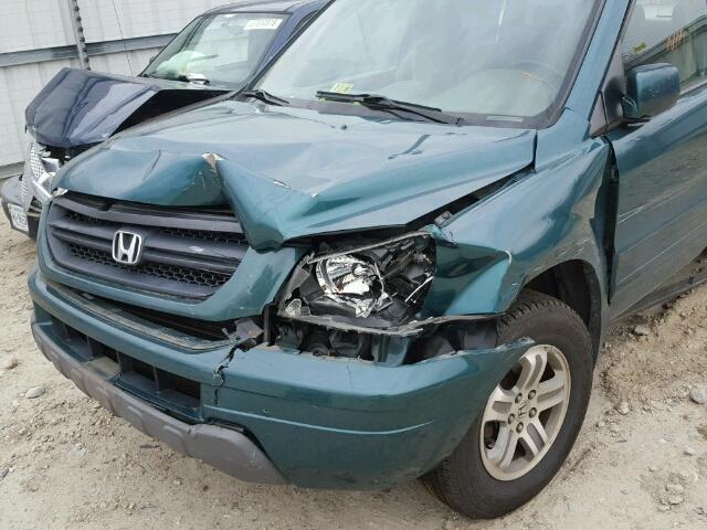 2HKYF18453H544905 - 2003 HONDA PILOT EX GREEN photo 9