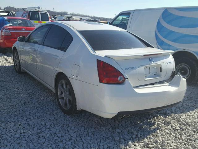 1N4BA41E67C845439 - 2007 NISSAN MAXIMA SE WHITE photo 3