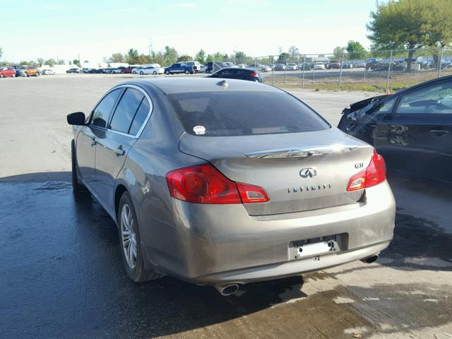 JN1CV6AP3BM507308 - 2011 INFINITI G37 BASE GRAY photo 3