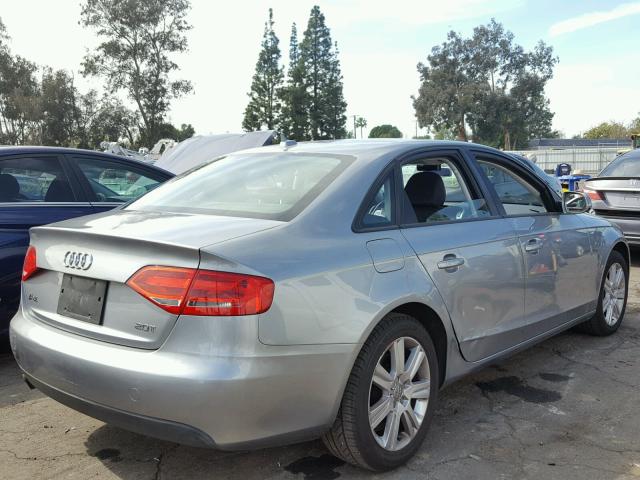 WAUAFAFL5BN030267 - 2011 AUDI A4 PREMIUM GRAY photo 4