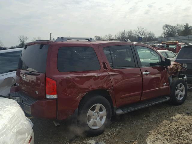 5N1AA08BX5N733847 - 2005 NISSAN ARMADA SE MAROON photo 4