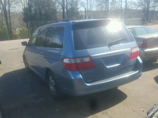 5FNRL38706B030000 - 2006 HONDA ODYSSEY EX BLUE photo 3